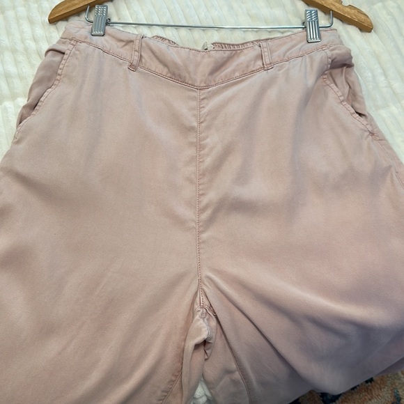 Joie 100% lyocell blush pale pink wide leg elastic waist pant w pockets large - Picture 3 of 5